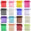 500 stks 9x12cm Gift Organza Bag Sieraden Verpakking Snoep Bruiloft Goodie Verpakking Gunsten Taart Pouches Tekenbare Tassen aanwezig voor Sweets