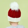 2021 Baby Kids Christmas Cute Pompom Cap Beanie Höst Vinter Varma Stickade Barn Solid Hårboll Elastiska Kepsar