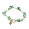 XiaoboACC – Bracelet à brins de perles pour femmes, mode coréenne, coquille irrégulière, perle de cristal, vente en gros, Fawn22