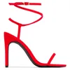 2021党の結婚式のためのハイヒールの女性の靴のためのセクシーな赤い履物バックル新しいクロスストラップスティレット夏のファッションレディースサンダルx0526