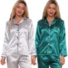 Pijama Pyjamas Pyjamas Set Seide Langarm Lounge Wear Schlaf Tops Nachtwäsche Flanell Anzug Herbst Kleidung Nachtkleid 210809