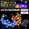 300LEDs Boule de cristal Lumière solaire extérieure IP65 Chaîne étanche Lampes de fées Guirlandes de jardin solaire Décoration de Noël 211104