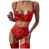 Women's Sleepwear Woman Sexy Lingerie Set Ladies Eyelashes Lace Stitching Temptation Pajamas Lenceria Sensual Mujer235D