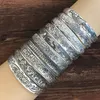 Vintage China Tibetan Silver Bangle Bracelet Adjustable size Bohemian Carved Bracelets restore ancient ways carve patterns