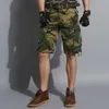 Cargo Shorts Men Camouflage Many Pockets Military Style Blue Camo Tactical Breeches Summer Short Trouser Male Bermuda 210806