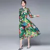 春の夏のファッションエレガントなドレスの長袖ビーチ花柄カジュアル210531