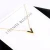 Pendant Necklaces YUN RUO 2021 Rose Gold Color Luxury Qualities Fashion Black Letter V Necklace Titanium Steel Jewelry Woman Gift Not Fade