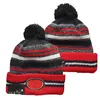 Nowy Football Beans 2021 Sideline Sport Pomrązowy Knit Knit Knit Hat Pom Pom Czapka 32 Drużyny Knits Mieszaj i dopasuj wszystkie czapki