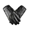 Cinq doigts Gants Winter PU Cuir Cachemire Main Femmes Hommes Chaud Conduits Autres mitaines Écran tactile imperméable