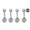 14G Solid G23 Implant Grade Titanium Belly Button Ring Internally Threaded CZ Navel Piercing Barbell Women Body Jewelry3651878