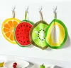 Dish Cloth Wiping Napkin Lovely Fruit Print Hanging Kitchen Hand Towel Microfiber Towels Quick-Dry Cleaning Rag