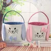 Festes de festas Bunny Bunny Tote Bucket Doces Ovos Saco Coelho Cesta Adorável Curva Festival Decoração para Presente Criança