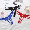 Nxy Adult Toys Sexy Hollow Out Hot Women Lingerie g String Double Strap Pearl Massage Underwear Thong Solid Color Low Waist Temptation Panties 1207