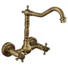 Bathroom Shower Sets European Brass Antique Wall-mounted Kitchen Faucet Rotatable Faucets And Cold Water Home Decoration