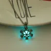 3 Kolor Luminous Stone Naszyjniki Kobiety Moda Snowflake Glow In The Dark Wisiorek Naszyjnik Sliver Biżuteria