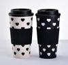 The latest 16.3OZ plastic coffee mug, love star with silicone heat insulation style water cup, support customized logo