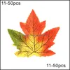 Decorative Festive Supplies Home Gardendecorative Flowers & Wreaths 50Pcs Artificial Lifelike Autumn Simulation Fall Leaves Wedding Hallowee