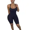 Combinaisons pour femmes Barboteuses 2021 Hirigin Femme Combinaison Lettre Broderie U-Cou Body Sans Manches Pour Femmes Noir S/M/L Bodys