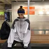 Automne Harajuku vintage BF couture sweat à capuche mode hip hop femmes ins lâche capuche fermeture éclair décontracté femme 210608