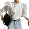 Lente herfst kleding causul vintage lantaarn mouw vrouwen blouse wit plus size vrouwelijke shirts elegante tops Blusas 13719 210508