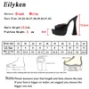 Eilyken Fashion Design Platform Slipper Gladiator Sandals Spike High Heels Summer Peep Toe Pumps Party Shoes 210928