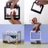 Aquariums 2021 USB Mini Aquarium Fish Tank With LED Lamp Light Betta Fighting Cylinder