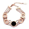 Chiffres romains multicouches cercle charme baracelet plaqué or rose bracelets en acier inoxydable bijoux