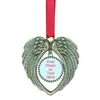 Sublimation Christmas Tree Pendant Ornament Angel-Wings Shape Blank Hot Transfer Printing Consumables Supplies New Year