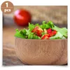 Dishes & Plates Creative Salad Bowl Natural Rice Wooden Serving Eating