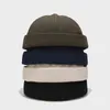 Soild Hip Hop Männer Hut Baumwolle Schwarz Skullcap Einstellbare Brimless Hut Vermieter Atmungsaktive Beanie Hut Sailor Cap Unisex Y21111