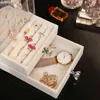 Transparent akryl smycken förvaring Box Case Organizer för Kvinnors Halsband Ring Display Stand Dresser Dustproof Rack 211102