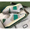 Designer smutsiga casual skor distressed screener sneakers män kvinnor sneaker klassisk blå röd rand gummit sko låg topp läder tränare med