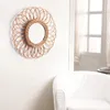 Mirrors Rattan Dressing Mirror Innovative Art Decoration Makeup Living Room Bedroom Wall Po Props Dropship