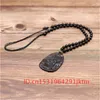 Naturlig jade för pendell kinesiska män smycken landskap snidat halsband amulett gåvor tillbehör svart obsidian charm grön