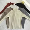 Aelegantmis Moda Branco Turtleneck Sweater 5 Cor Pulôver Tops Feminino Outono Inverno Slim Jumper Casual Coreano Coreano 210607