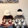 Couple Christmas Sweater Men and Women New Korean Style Loose Elk Sweater Coat Autumn and Winter Fashion Clothes Kobieta Swetry Y0907