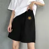 Hög midja sommar löpande shorts kvinnor kronor lös vintage hajuku biker casual feminino sport baggy kort 210719