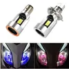 Blauw/roze Angel eye H4 LED Motorfiets Koplamp Ba20d HS1 H6 Scooter Motor Koplamp Gloeilamp DRL Accessoires 12/24 V