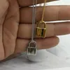 L gold Lock necklace woman stainless steel 45cm gold pendant jewelry for neck Valentine Day Christmas gifts for girlfriend wholes8670331