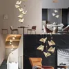 LED LED Butterfly Wisiorek Lampy Nordic Art Deco Kolor Nadłoże Wisiorki Dekoracyjne Żyrandol Kuchnia Sypialnia Kawiarnia Salon Kryty Single Head Lampa Sufitowa