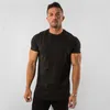 Summer Sportswear Mens O-cou T-shirts Mode Hommes Tops Coton Fitness T-shirt Gym À Manches Courtes Bodybuilding T-shirt 210716