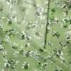 女性Vネックラップミディドレス夏の花柄プリント半袖サイドボタンレースアップウエストドレスレディースホリデーローブ210520