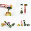 Fashion latest Colorful printed silicone smoking pipes Convenient integrated color pipe hookahs