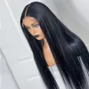 180Sensity Glueless Siyah Renkli Remy Düz Dantel Ön Peruk Kadınlar İçin Bebek Saçları ile Tahminler