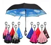 C-Hand Reverse Umbrellas Windproof Reverse Double Layer Inverted Umbrella Inside Out Stand Windproof Umbrella free fast sea shipping DAF315