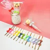 100 stks 0.4x8cm gemengde kleuren stippen bogen metalen twist banden geschenk wrap afdichting binddraad voor plastic snoep cookie cake tas bruiloft verjaardag geschenken lollipop verpakking