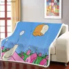 Cobertores Anime Cartoon Sherpa Blanket Ilustração Artística para Crianças Ponderado Adulto Home Têxtil Quadrado