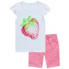 Strawberry Baby Girls Summer Pijama sätter rosa barn Sleepwear 100 bomull Nyaste modebarn Pyjamas Suit Tshirt Pants 2104132547057