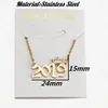 Necklace 2021 fashion jewelry year Necklace crown necklace digital pendant chain stainless steel accessories