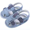 First Walkers Sommer Baby Jungen Jeans Denim Flache Ausschnitte Schuhe Kleinkind Streifendruck Weich Bequem SHL070